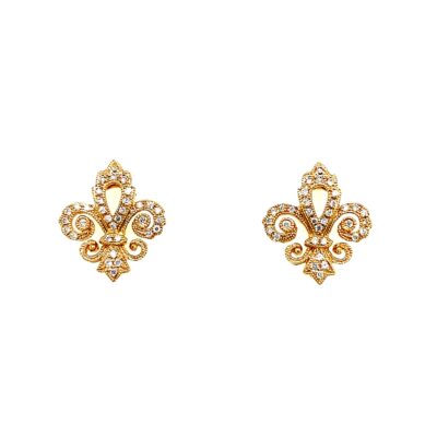 Fleur De Lis Diamond Earrings