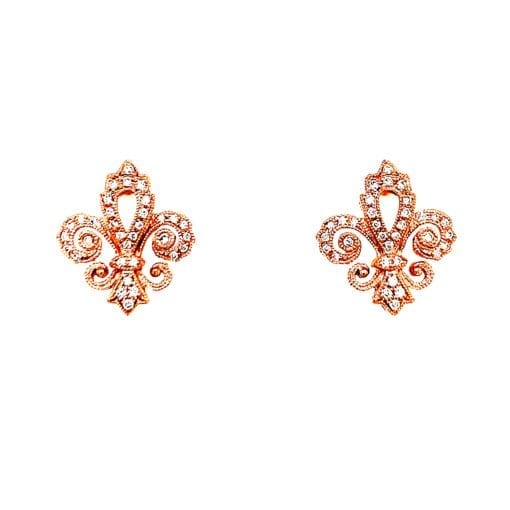 Fleur De Lis Diamond Earrings(XSmall)