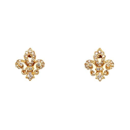 Fleur De Lis Diamond Earrings