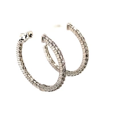 Diamond Hoops Earrings In and Out