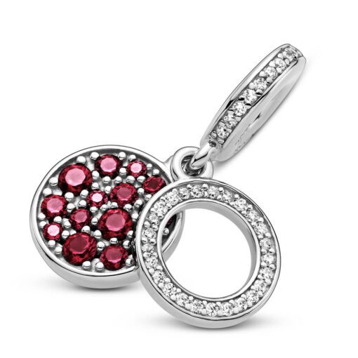 Sparkling Red Disc Double Dangle Charm