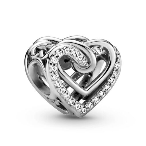 Sparkling Entwined Hearts Charm