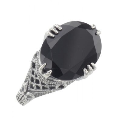 Black Onyx Filigree Ring