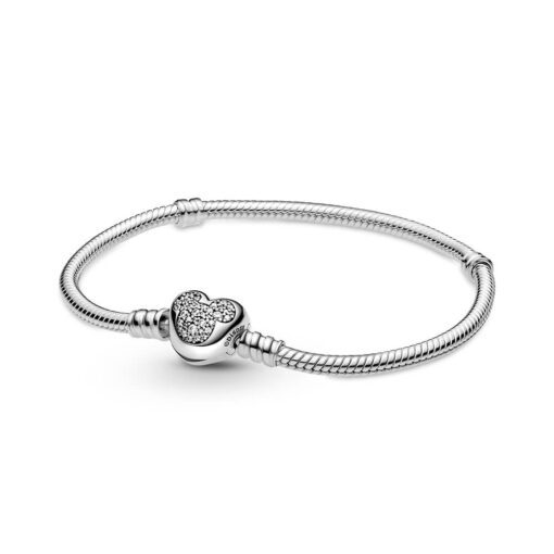 Disney Pandora Moments Mickey Mouse Heart Clasp  Bracelet