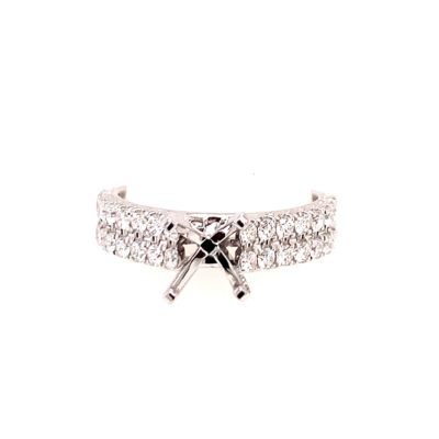 White Gold Straight Row Diamond Engagement Ring