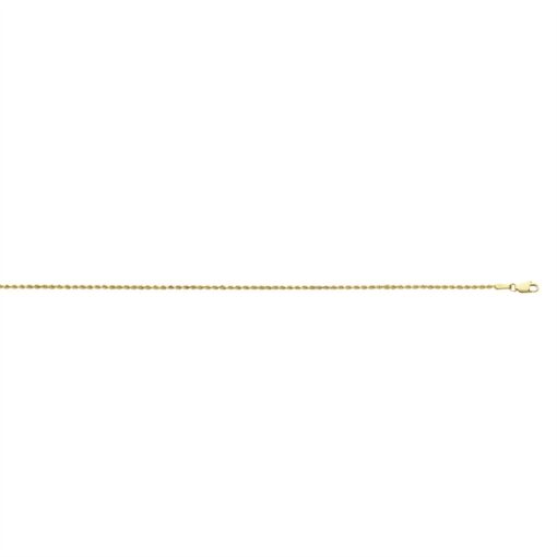 Yellow Gold Diamond Cut Rope Anklet