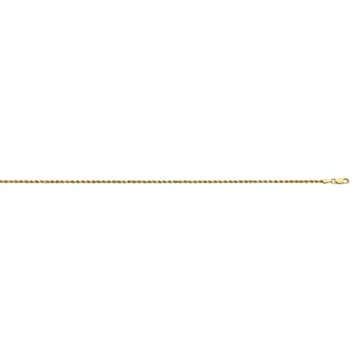 Yellow Gold Diamond Cut Rope Anklet
