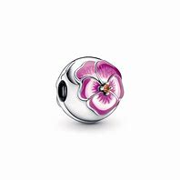 Pink Pansy Flower CLip Charm