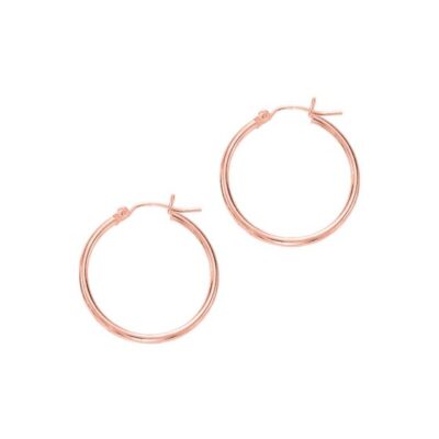 14K Gold 2x25mm Hoops