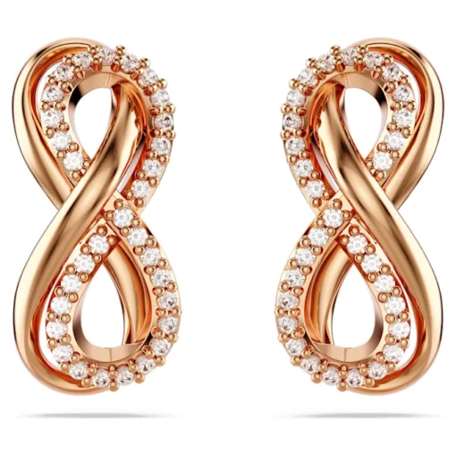 hyperbola-stud-earrings--infinity--white--rose-gold-tone-plated-swarovski-5684085
