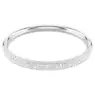 Meteora bangle Snow pavé, White, Rhodium plated